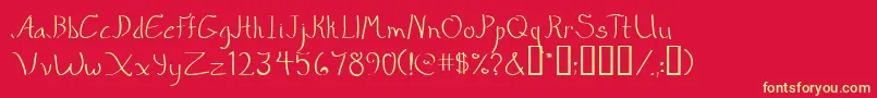 Quikmrg Font – Yellow Fonts on Red Background