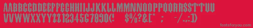 Dskorkc Font – Gray Fonts on Red Background