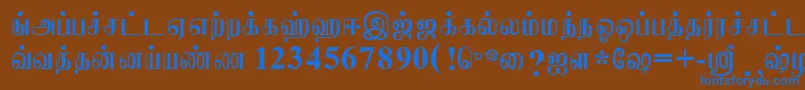 フォントJaffnaNormal – 茶色の背景に青い文字
