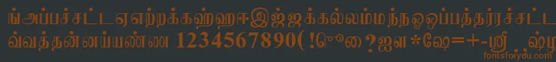 JaffnaNormal-Schriftart – Braune Schriften auf schwarzem Hintergrund