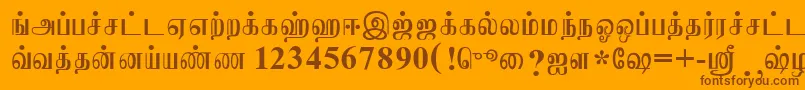 Saiba mais sobre a fonte JaffnaNormal Fonte JaffnaNormal – fontes marrons em um fundo laranja