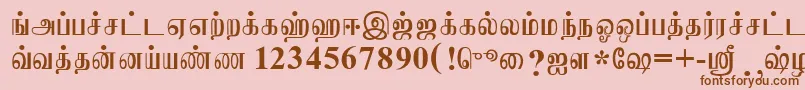 JaffnaNormal-fontti – ruskeat fontit vaaleanpunaisella taustalla