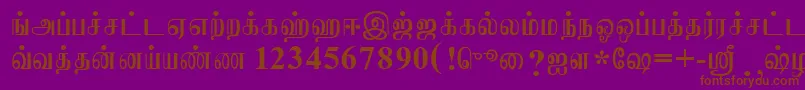 JaffnaNormal-Schriftart – Braune Schriften auf violettem Hintergrund