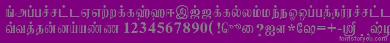 フォントJaffnaNormal – 紫の背景に灰色の文字