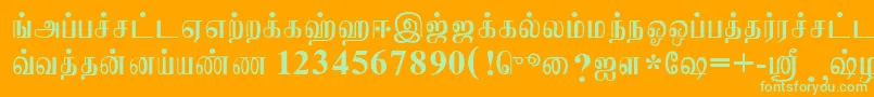 JaffnaNormal Font – Green Fonts on Orange Background