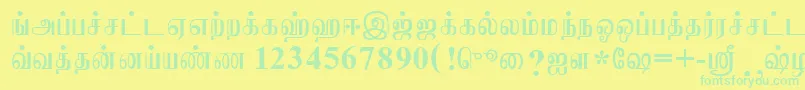 Weitere Informationen zur JaffnaNormal-Schriftart JaffnaNormal-Schriftart – Grüne Schriften auf gelbem Hintergrund
