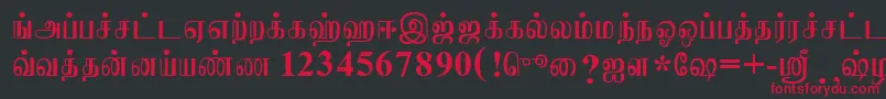 JaffnaNormal Font – Red Fonts on Black Background