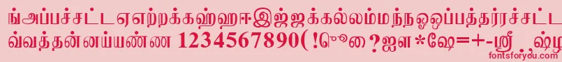JaffnaNormal Font – Red Fonts on Pink Background