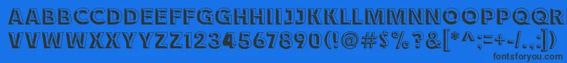 フォントRace1BranntChiseledNcv – 黒い文字の青い背景