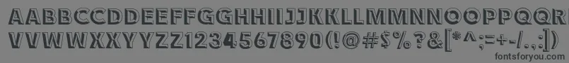 フォントRace1BranntChiseledNcv – 黒い文字の灰色の背景