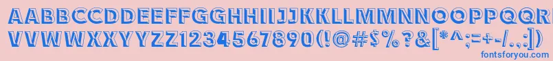 Race1BranntChiseledNcv Font – Blue Fonts on Pink Background