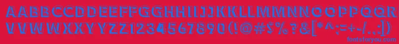 Шрифт Race1BranntChiseledNcv – синие шрифты на красном фоне