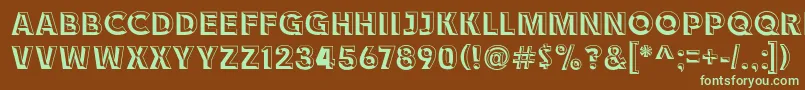 Race1BranntChiseledNcv Font – Green Fonts on Brown Background