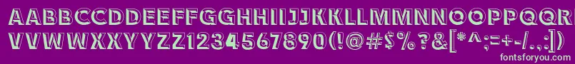 Race1BranntChiseledNcv Font – Green Fonts on Purple Background