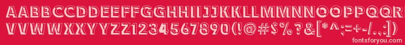 Race1BranntChiseledNcv Font – Pink Fonts on Red Background