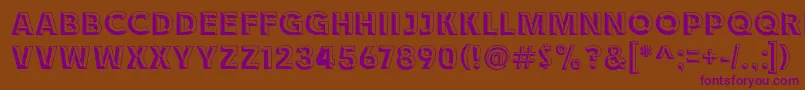 Race1BranntChiseledNcv Font – Purple Fonts on Brown Background