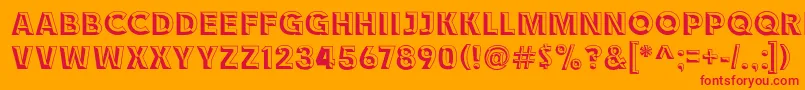 フォントRace1BranntChiseledNcv – オレンジの背景に赤い文字