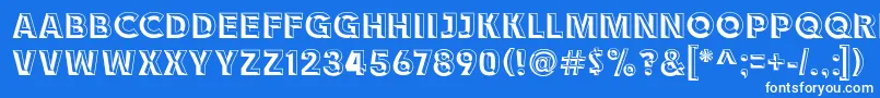 Race1BranntChiseledNcv Font – White Fonts on Blue Background