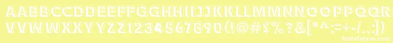 Race1BranntChiseledNcv Font – White Fonts on Yellow Background