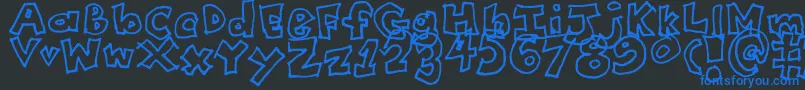 CollegeRa Font – Blue Fonts on Black Background