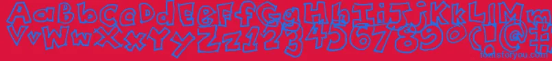 CollegeRa Font – Blue Fonts on Red Background