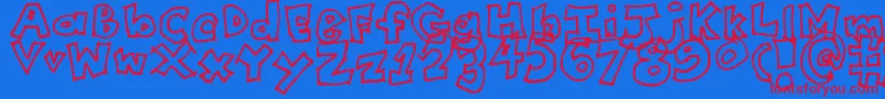 CollegeRa Font – Red Fonts on Blue Background