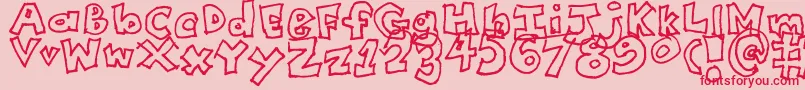 CollegeRa Font – Red Fonts on Pink Background