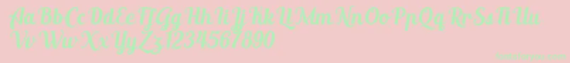 AltoysitalicPersonalOnly Font – Green Fonts on Pink Background