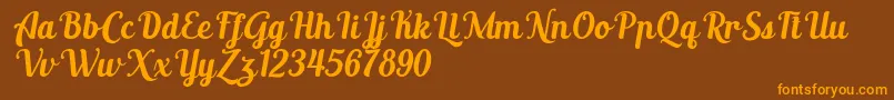 AltoysitalicPersonalOnly-Schriftart – Orangefarbene Schriften auf braunem Hintergrund