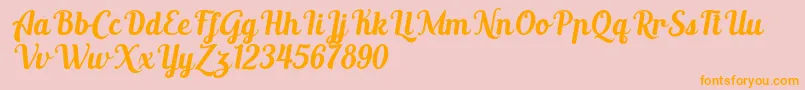 AltoysitalicPersonalOnly-Schriftart – Orangefarbene Schriften auf rosa Hintergrund