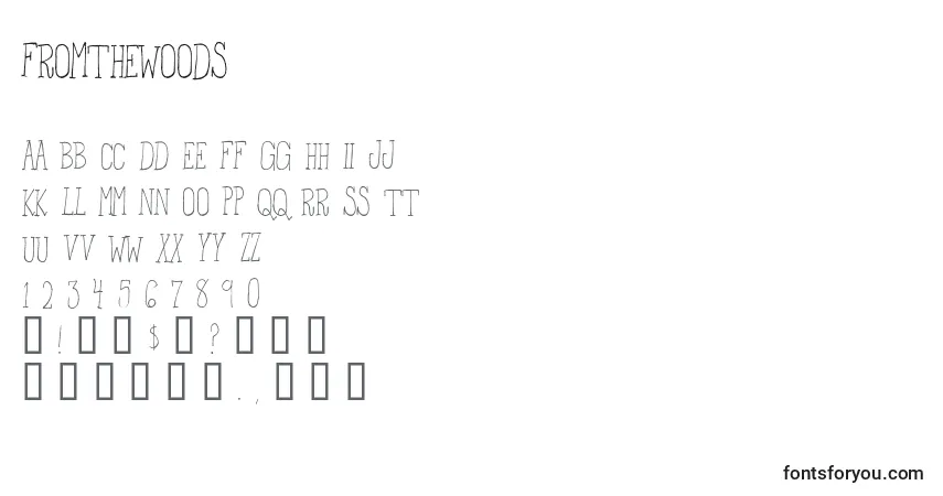 Czcionka FromTheWoods – alfabet, cyfry, specjalne znaki