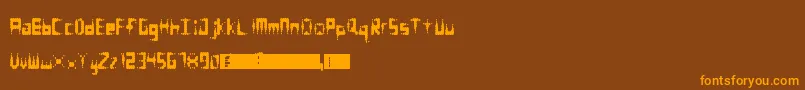 Equalizer-Schriftart – Orangefarbene Schriften auf braunem Hintergrund