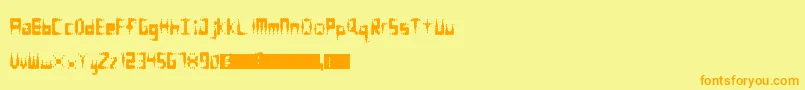Fonte Equalizer – fontes laranjas em um fundo amarelo