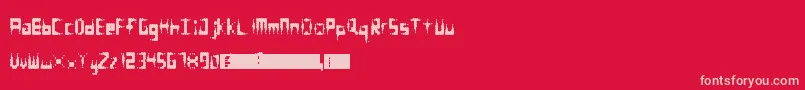 Fonte Equalizer – fontes rosa em um fundo vermelho