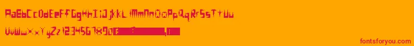 Equalizer-Schriftart – Rote Schriften auf orangefarbenem Hintergrund
