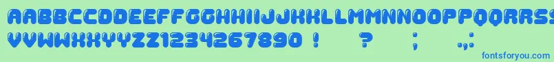 Gummy Font – Blue Fonts on Green Background