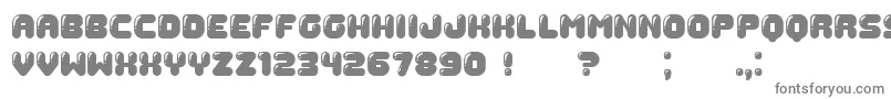 Gummy-fontti – harmaat kirjasimet valkoisella taustalla