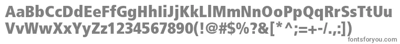 フォントFrutigerLt87ExtraBlackCondensed – 白い背景に灰色の文字