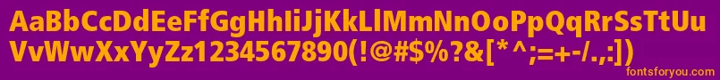 Шрифт FrutigerLt87ExtraBlackCondensed – оранжевые шрифты на фиолетовом фоне