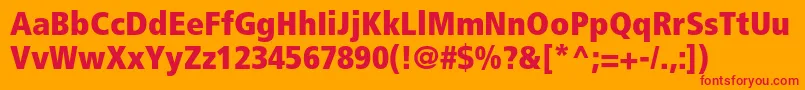 FrutigerLt87ExtraBlackCondensed Font – Red Fonts on Orange Background