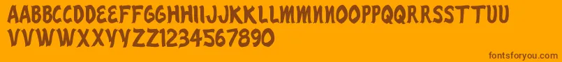 Weitere Informationen zur RenoCasino-Schriftart RenoCasino-Schriftart – Braune Schriften auf orangefarbenem Hintergrund