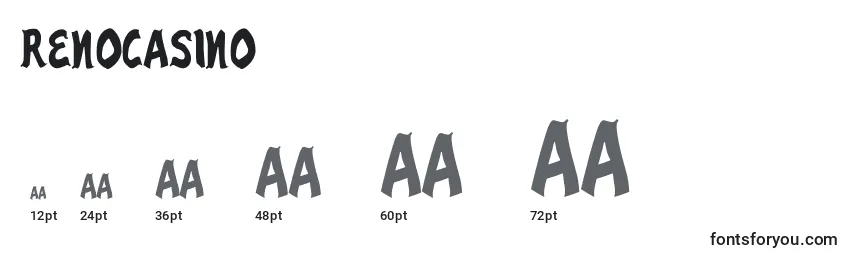 RenoCasino Font Sizes