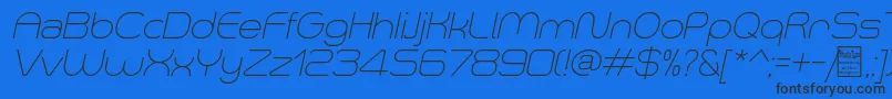 SmushLightItalicDemo Font – Black Fonts on Blue Background