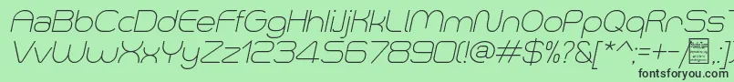 SmushLightItalicDemo Font – Black Fonts on Green Background