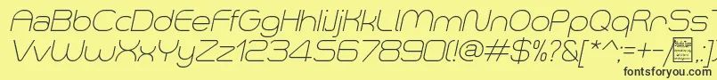 SmushLightItalicDemo Font – Black Fonts on Yellow Background