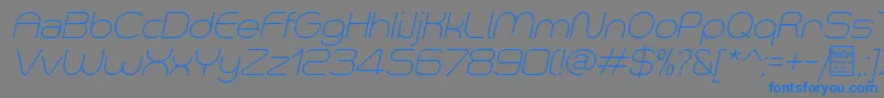 SmushLightItalicDemo Font – Blue Fonts on Gray Background