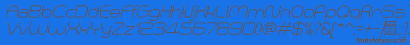 SmushLightItalicDemo Font – Brown Fonts on Blue Background