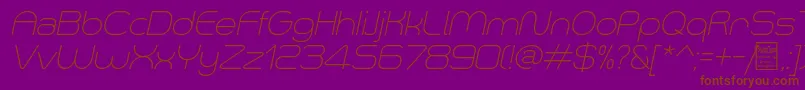 SmushLightItalicDemo-Schriftart – Braune Schriften auf violettem Hintergrund