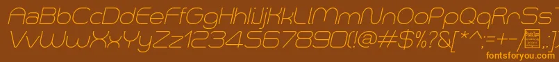 SmushLightItalicDemo-Schriftart – Orangefarbene Schriften auf braunem Hintergrund