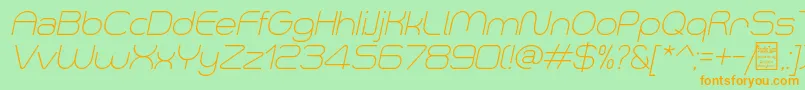 SmushLightItalicDemo Font – Orange Fonts on Green Background